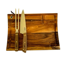 Cargar imagen en el visor de la galería, Set Parrillero: Tabla + cuchillo + tenedor